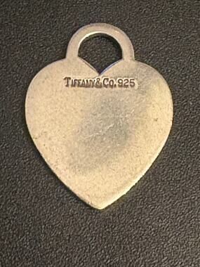 Authentic Vintage Tiffany & Co. 925 Sterling Silver Heart Tag Charm Pendant